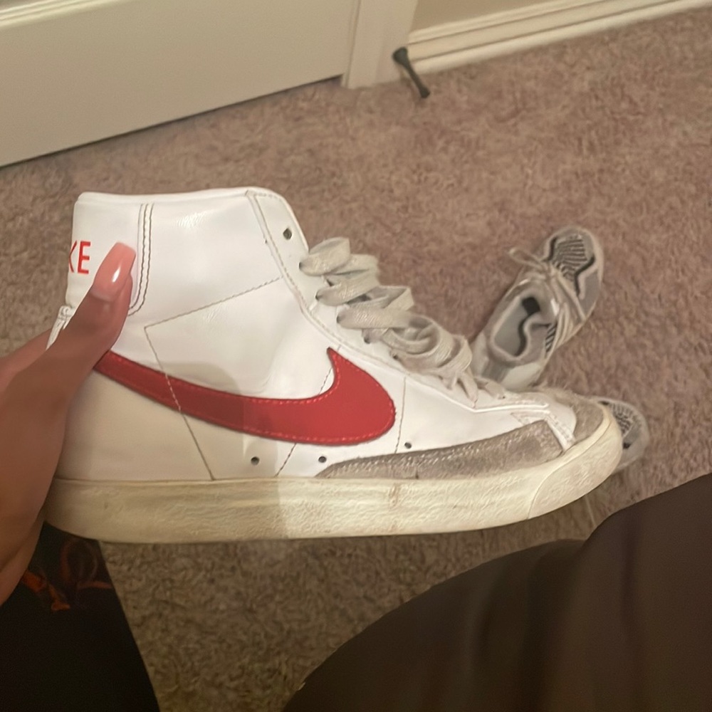 These are nike blazers, in red.